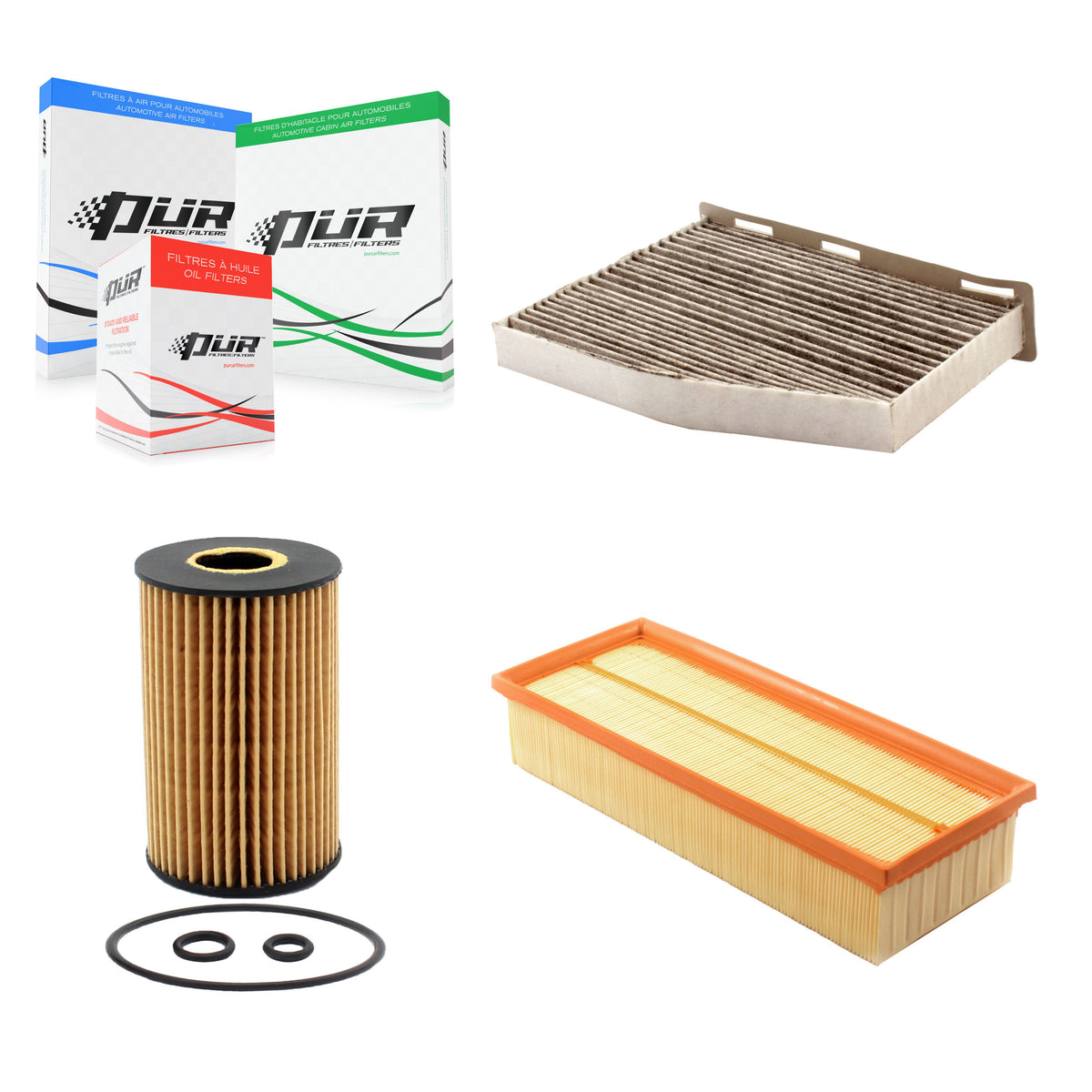 1x Air + 1x Cabin + 1x Engine Cartridge Oil Filter (3 Total) Kit For Volkswagen Passat KFM-100547