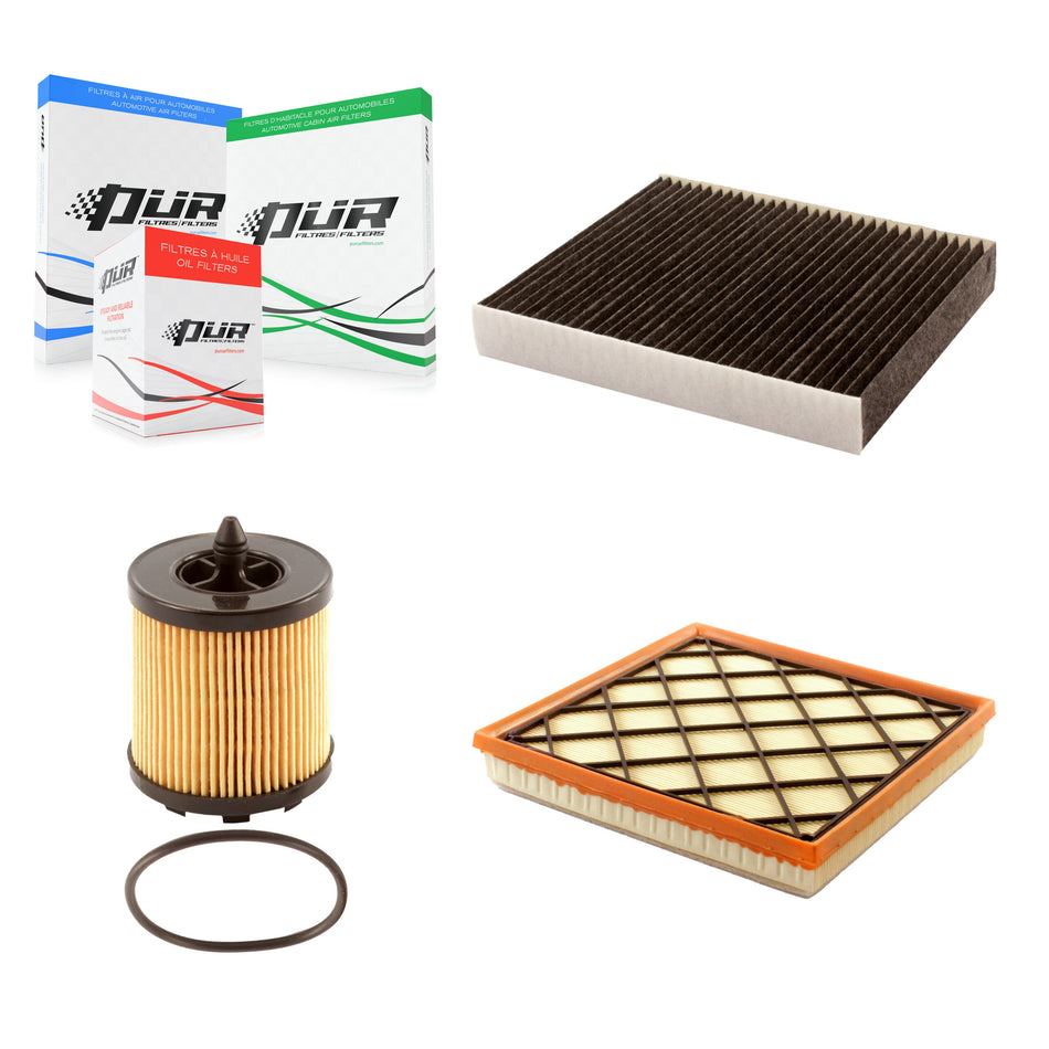 1x Air + 1x Cabin + 1x Engine Cartridge Oil Filter (3 Total) Kit For Buick Verano 2.0L KFM-100557