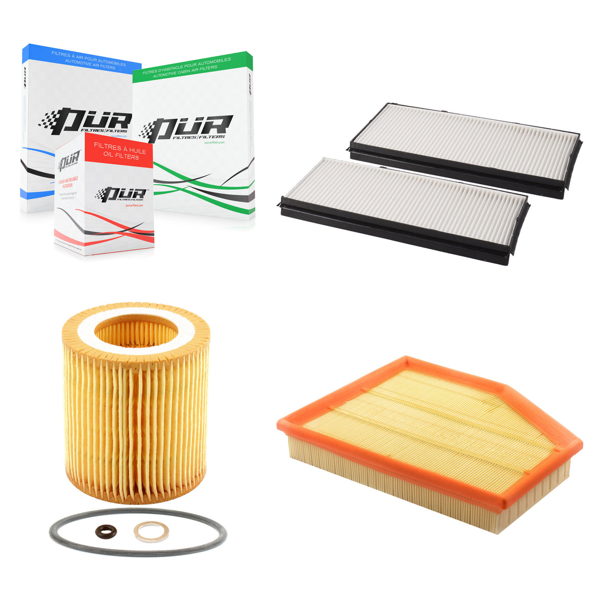 1x Air + 1x Cabin + 1x Engine Cartridge Oil Filter (3 Total) Kit For BMW 530xi 528i 525i KFM-100563
