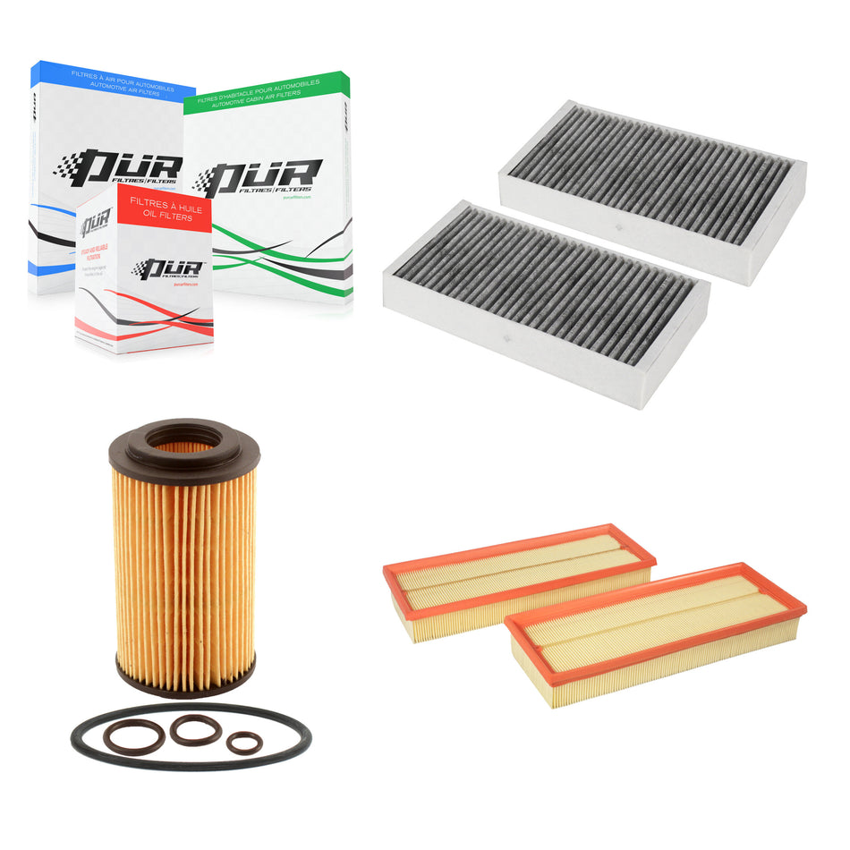 1x Air + 1x Cabin + 1x Engine Cartridge Oil Filter (3 Total) Kit For Mercedes-Benz ML350 KFM-100573