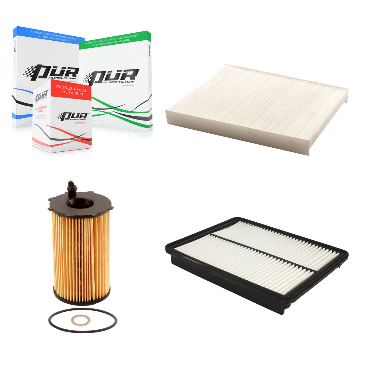 1x Air + 1x Cabin + 1x Engine Cartridge Oil Filter (3 Total) Kit For Kia Sorento 3.3L KFM-100579