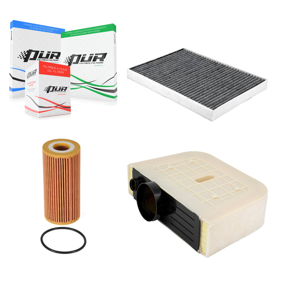 1x Air + 1x Cabin + 1x Engine Cartridge Oil Filter (3 Total) Kit For 17-25 Audi Q7 2.0L KFM-104427