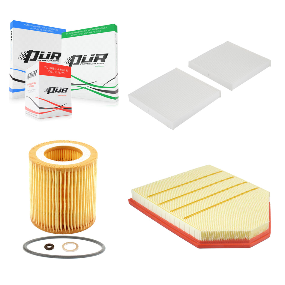 1x Air + 1x Cabin + 1x Engine Cartridge Oil Filter (3 Total) Kit For BMW X3 KFM-104430