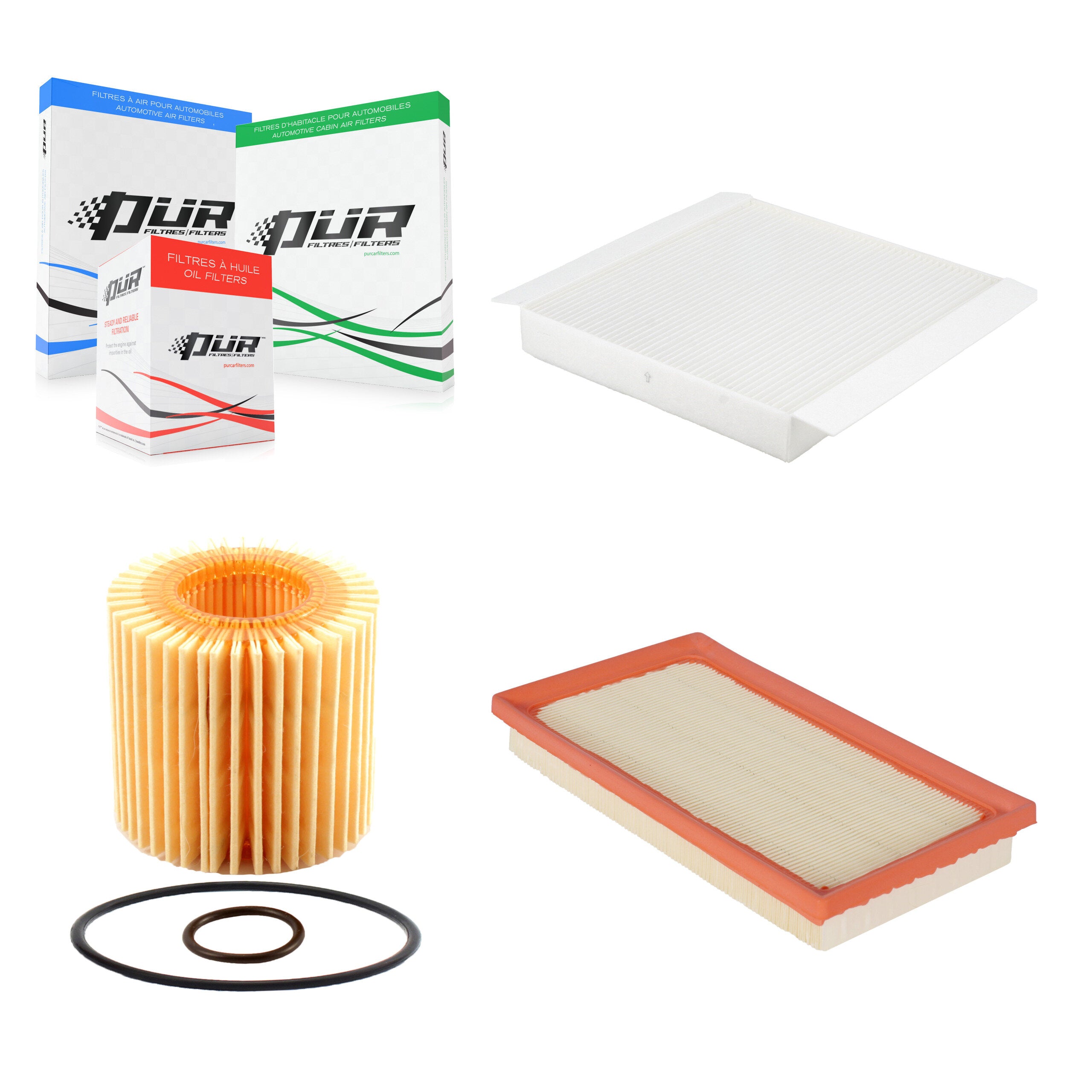 1x Air + 1x Cabin + 1x Engine Cartridge Oil Filter (3 Total) Kit For Toyota C-HR KFM-104432