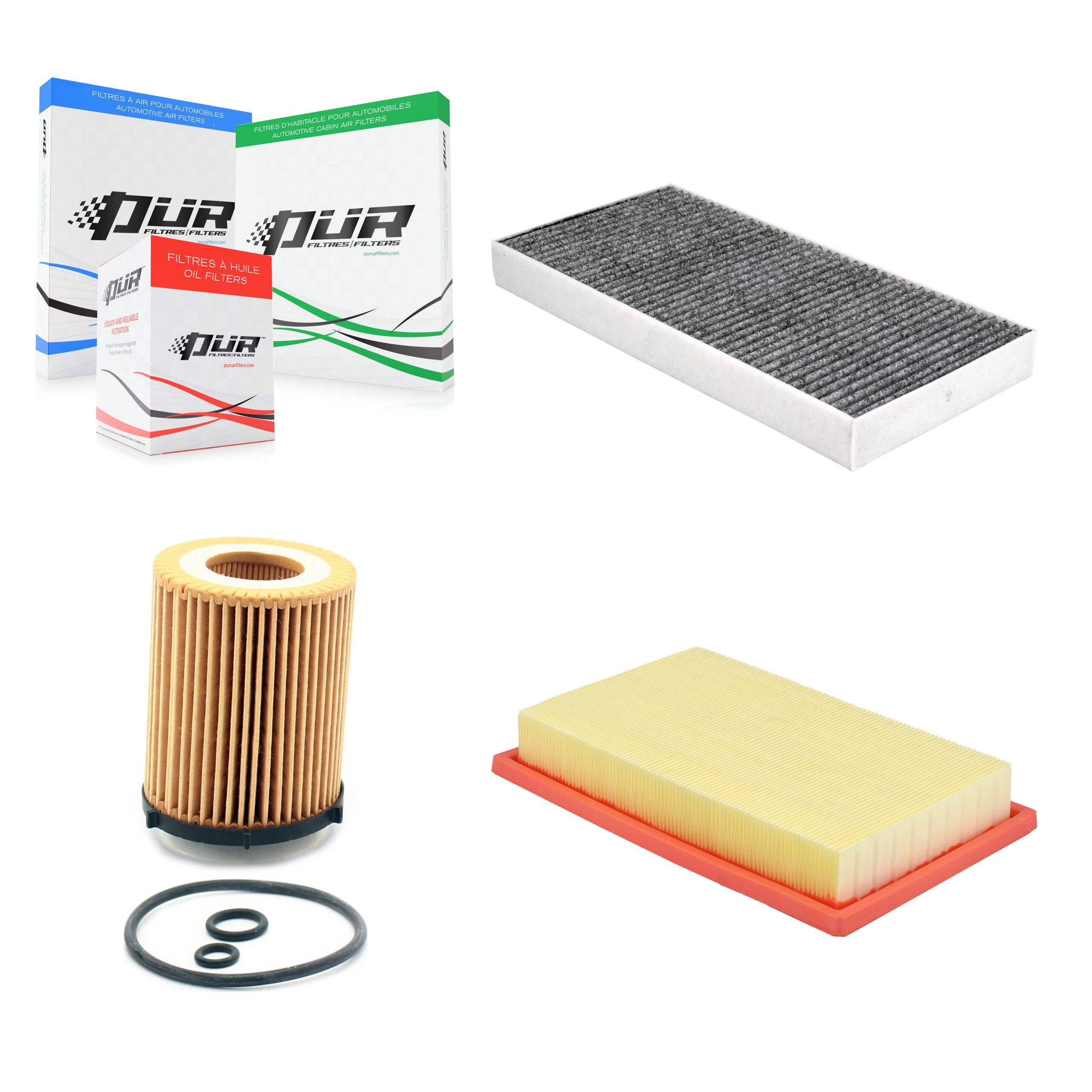 1x Air + 1x Cabin + 1x Engine Cartridge Oil Filter (3 Total) Kit For Mercedes-Benz SLC300 KFM-104438