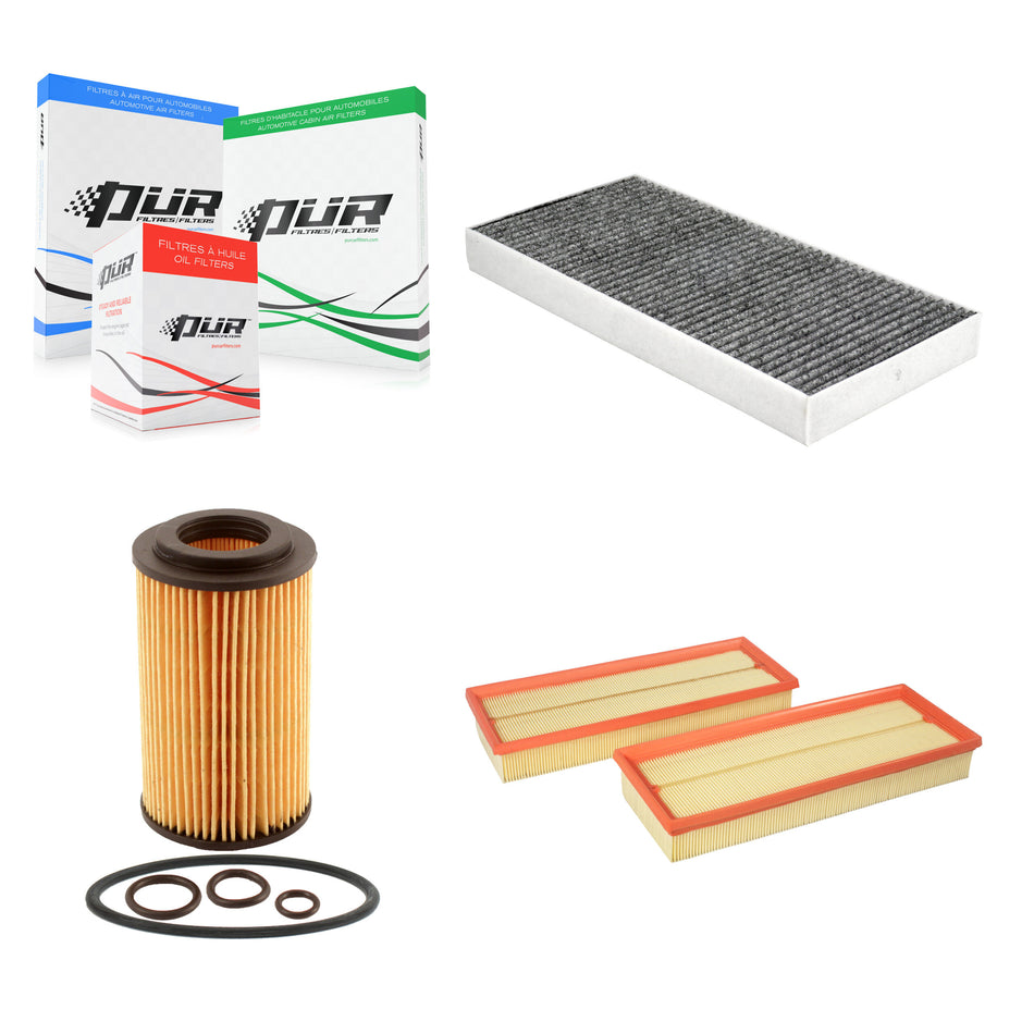 1x Air + 1x Cabin + 1x Engine Cartridge Oil Filter (3 Total) Kit For Mercedes-Benz SLK350 KFM-104440