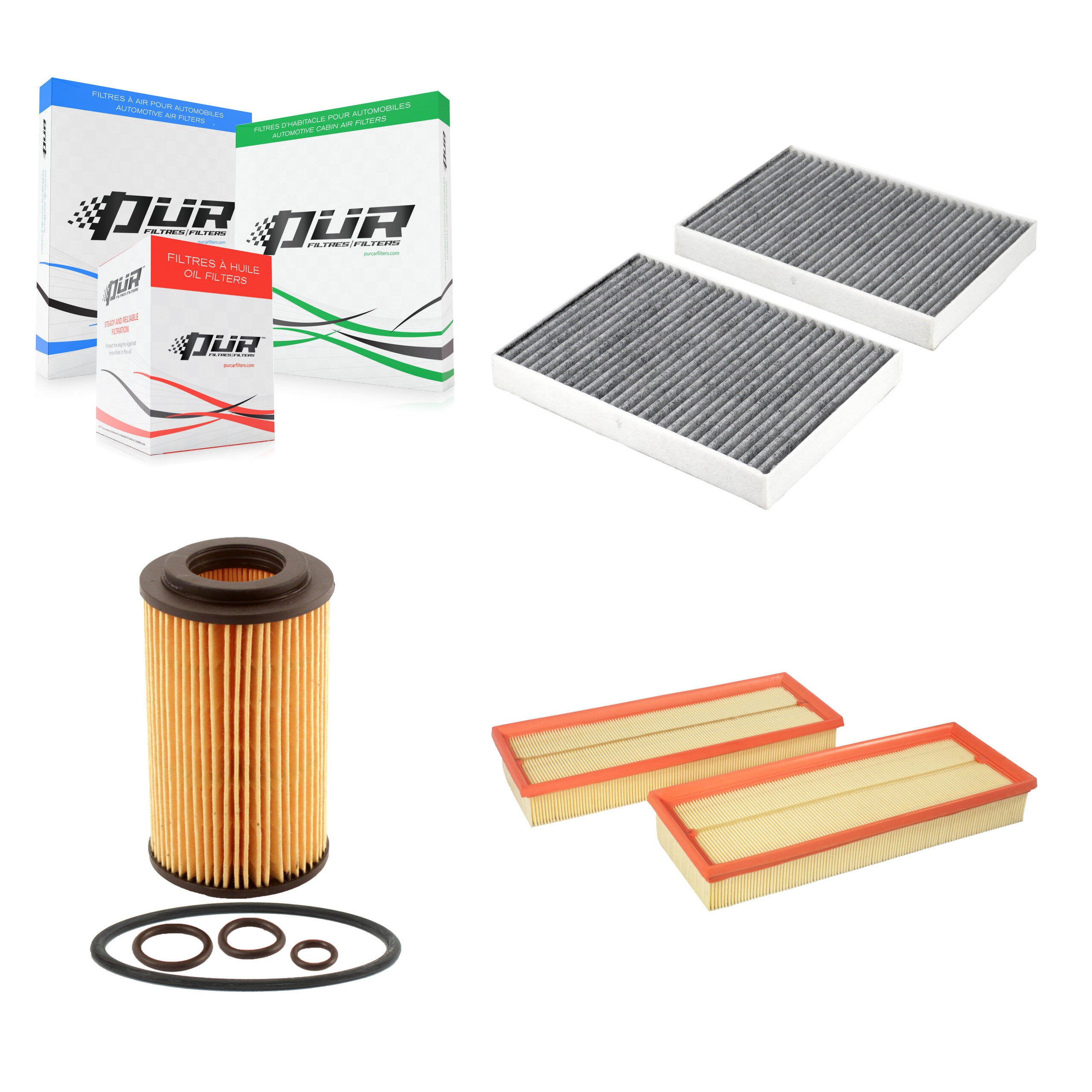 1x Air + 1x Cabin + 1x Engine Cartridge Oil Filter (3 Total) Kit For Mercedes-Benz S550 KFM-104442