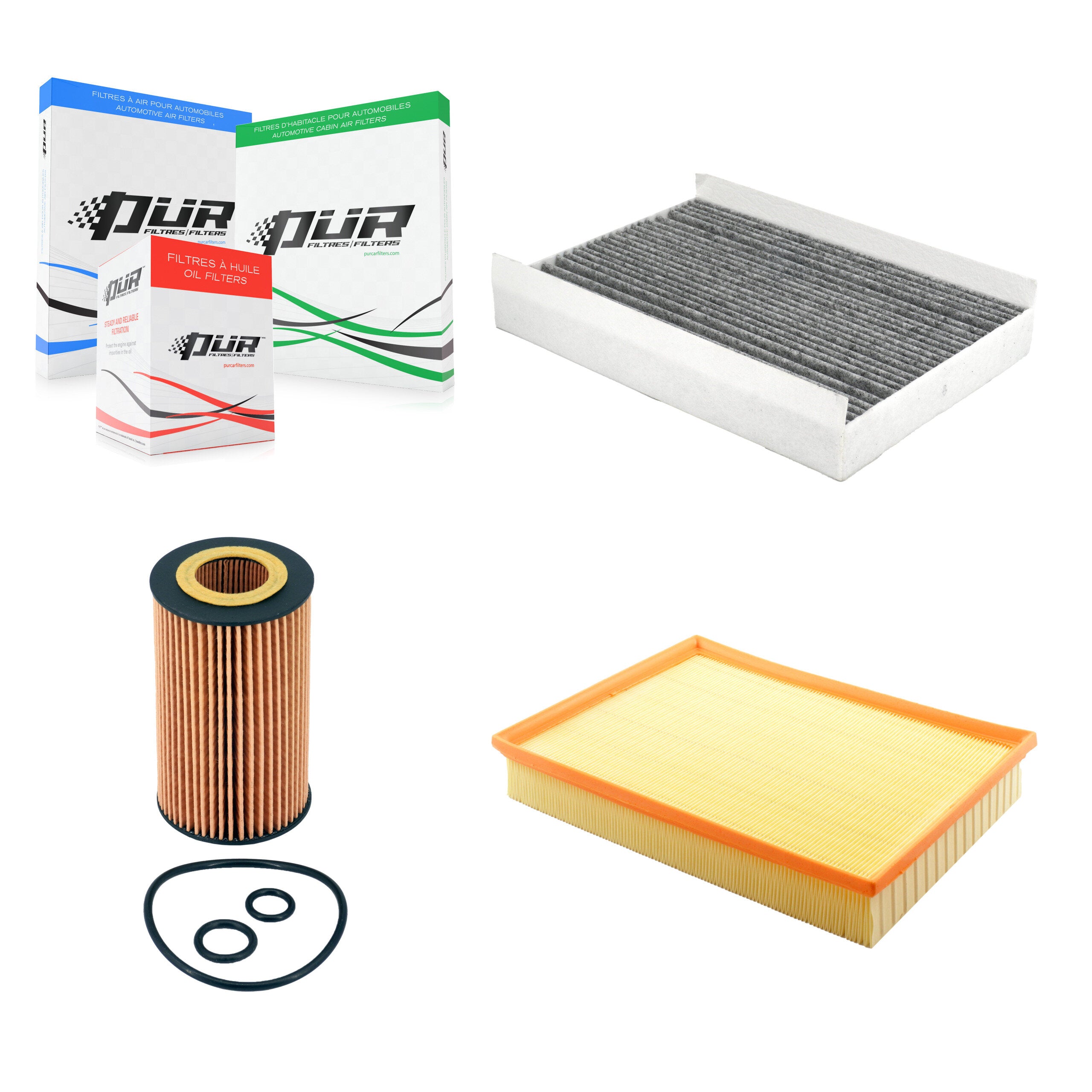 1x Air + 1x Cabin + 1x Engine Cartridge Oil Filter (3 Total) Kit For Mercedes-Benz 2500 KFM-104448