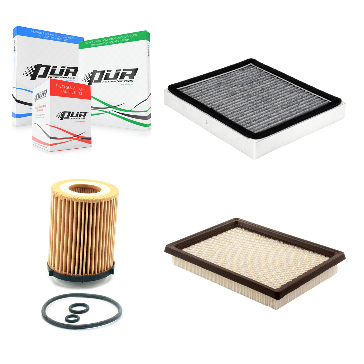 1x Air + 1x Cabin + 1x Engine Cartridge Oil Filter (3 Total) Kit For 17 INFINITI Q60 2.0L KFM-104451