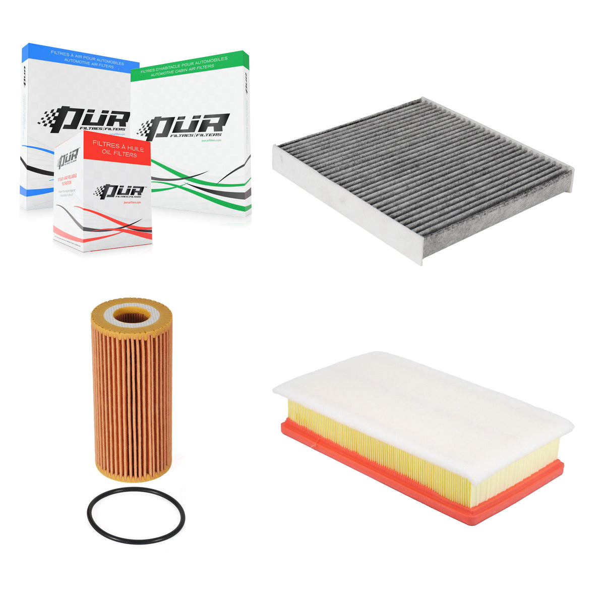 1x Air + 1x Cabin + 1x Engine Cartridge Oil Filter (3 Total) Kit For Volkswagen Atlas KFM-104458