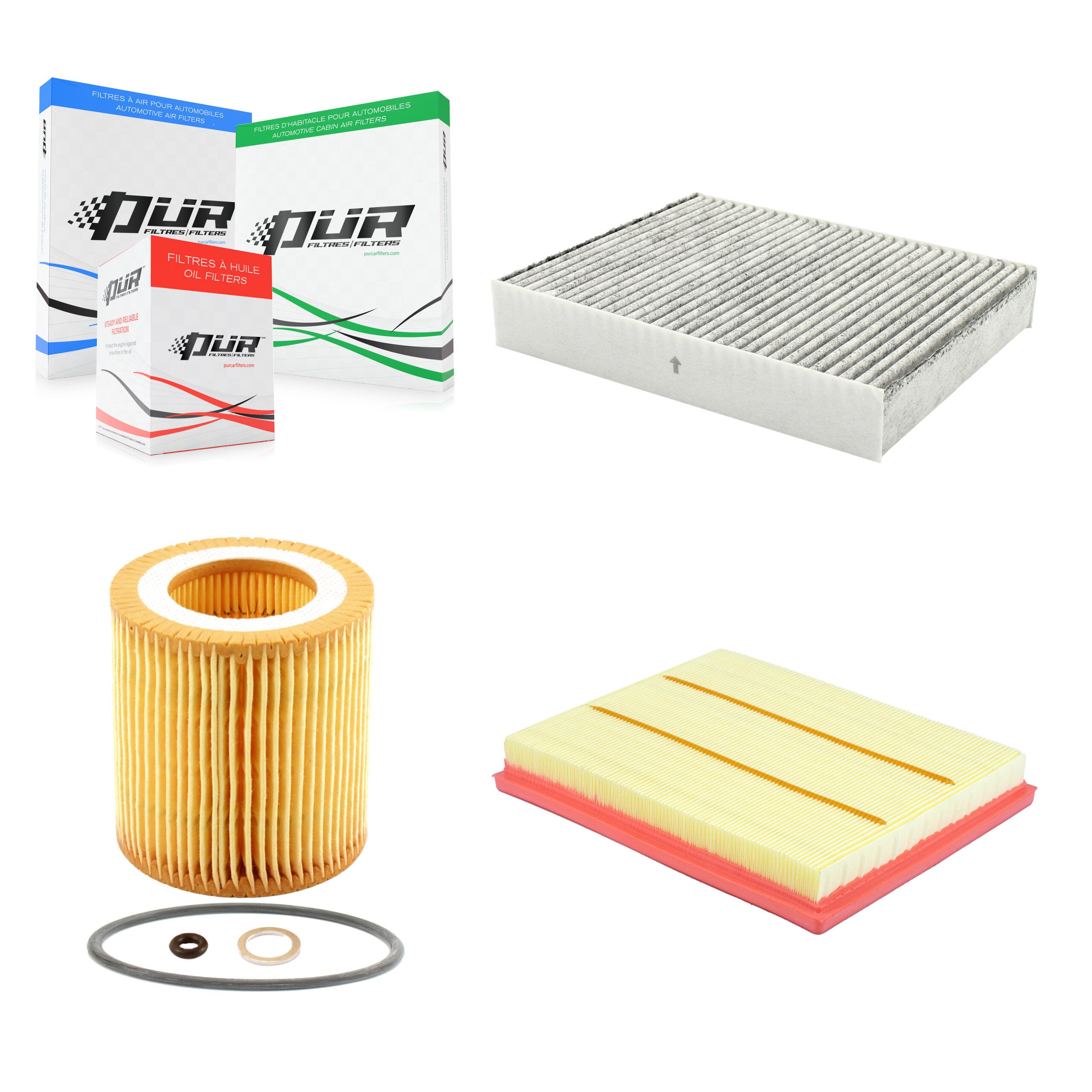 1x Air + 1x Cabin + 1x Engine Cartridge Oil Filter (3 Total) Kit For BMW 335i xDrive 435i KFM-104463