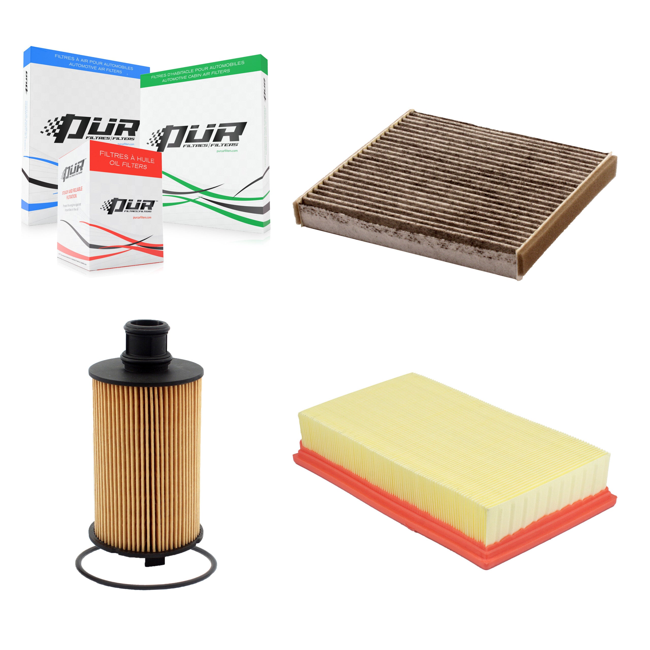 1x Air + 1x Cabin + 1x Engine Cartridge Oil Filter (3 Total) Kit For 2016 Jaguar XF 3.0L KFM-104464