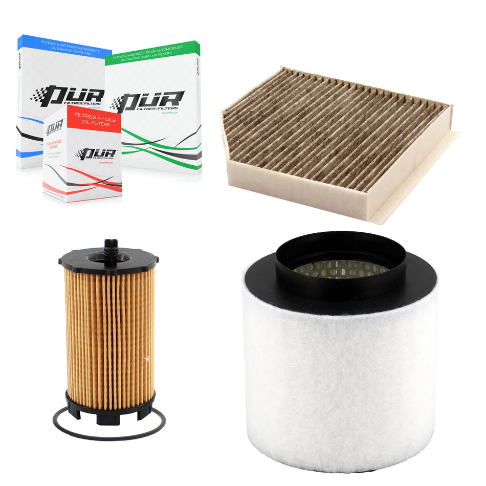 1x Air + 1x Cabin + 1x Engine Cartridge Oil Filter (3 Total) Kit For Audi A8 Quattro 4.2L KFM-104470