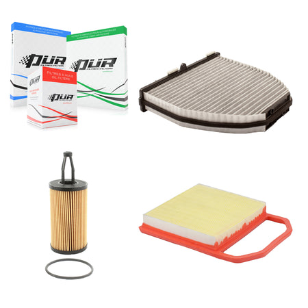 1x Air + 1x Cabin + 1x Engine Cartridge Oil Filter (3 Total) Kit For Mercedes-Benz E400 KFM-104475