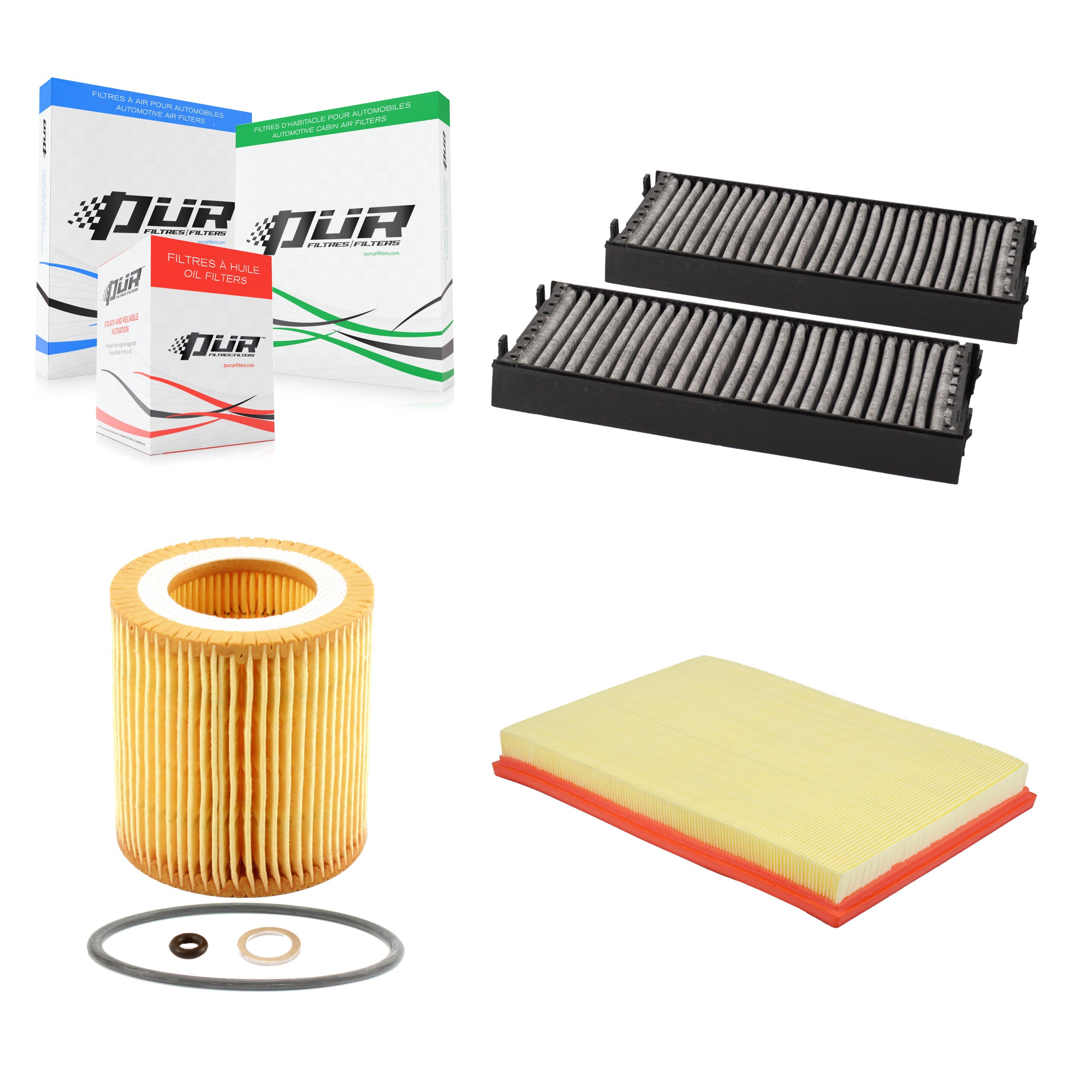 1x Air + 1x Cabin + 1x Engine Cartridge Oil Filter (3 Total) Kit For 07-08 BMW X5 3.0L KFM-104476