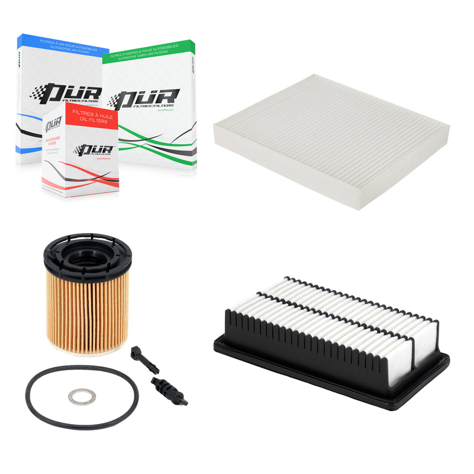 1x Air + 1x Cabin + 1x Engine Cartridge Oil Filter (3 Total) Kit For Hyundai Venue KFM-104755