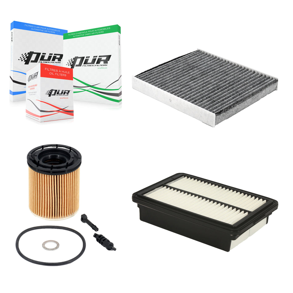 1x Air + 1x Cabin + 1x Engine Cartridge Oil Filter (3 Total) Kit For Hyundai Kona 1.6L KFM-104757