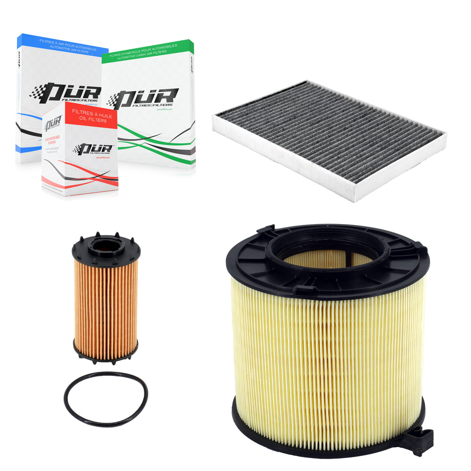 1x Air + 1x Cabin + 1x Engine Cartridge Oil Filter (3 Total) Kit For Audi SQ5 S5 RS5 S4 KFM-104758