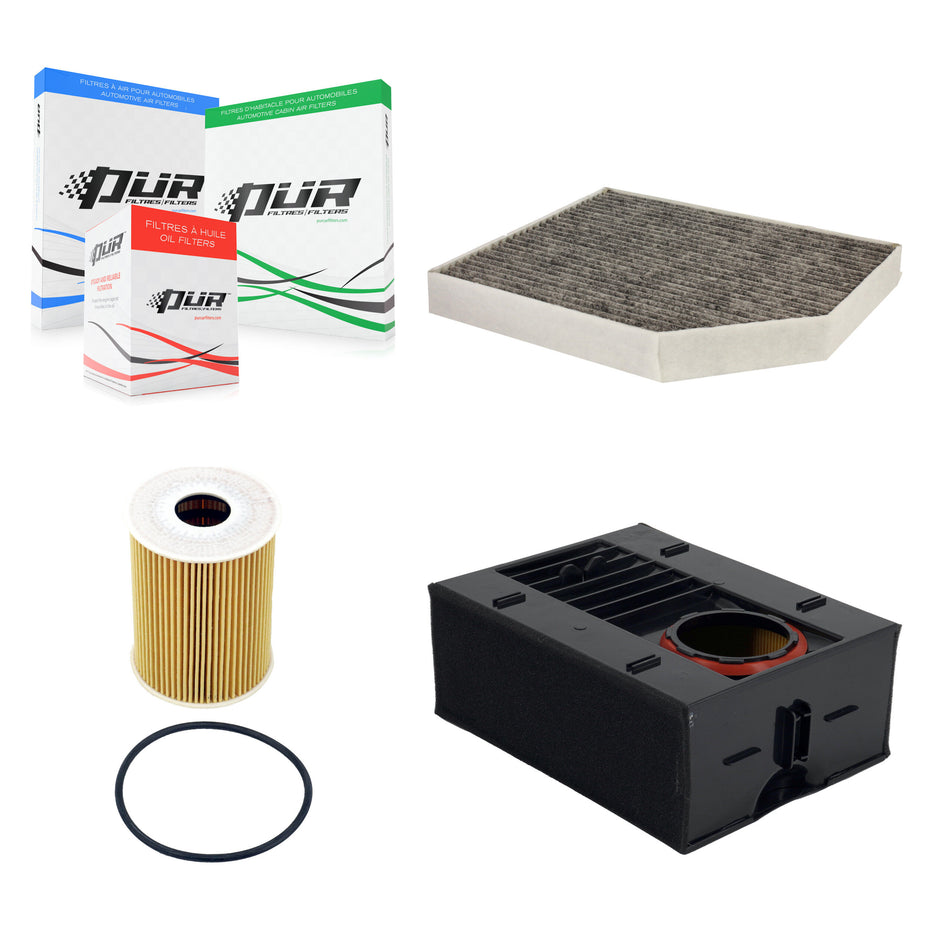 1x Air + 1x Cabin + 1x Engine Cartridge Oil Filter (3 Total) Kit For Porsche Macan KFM-104767