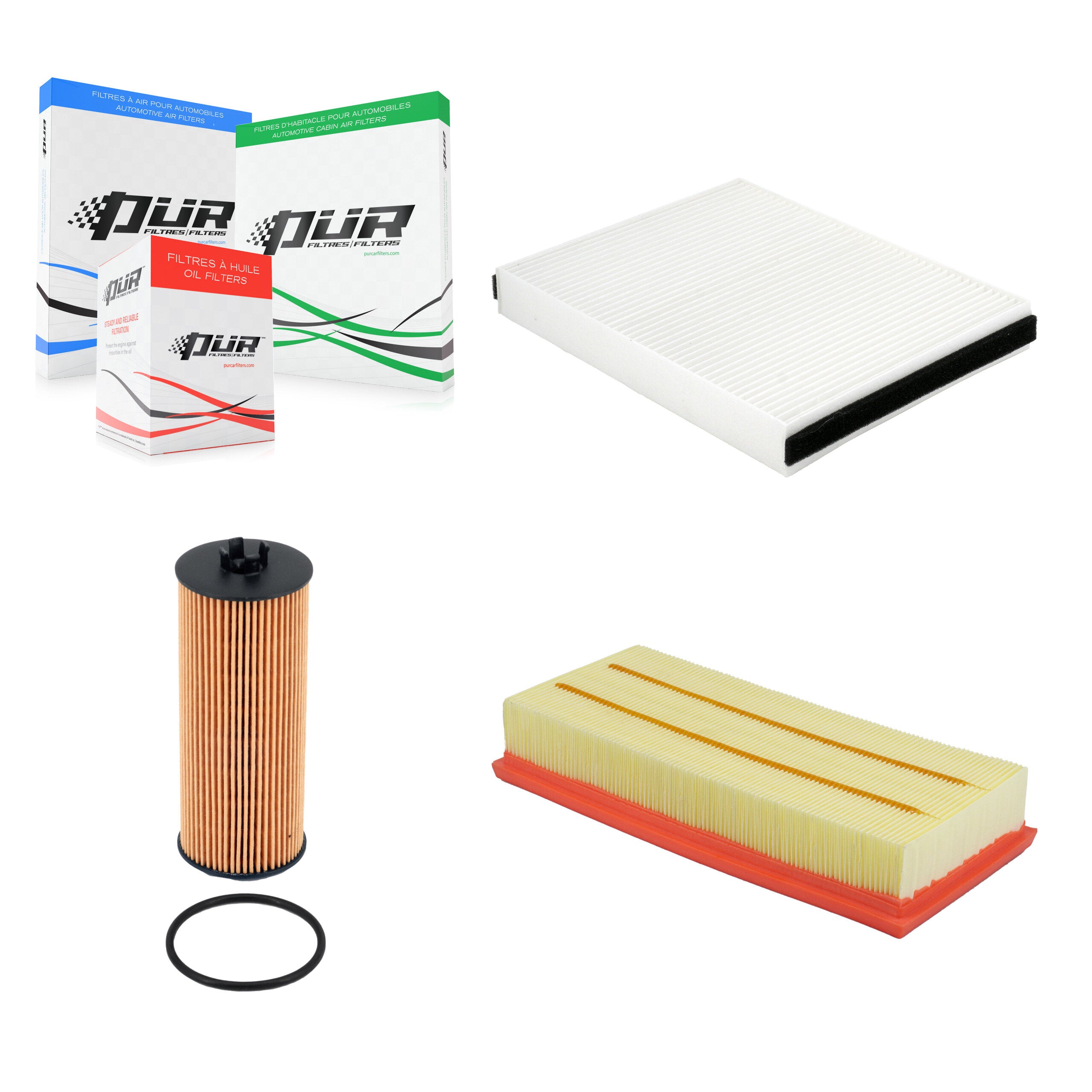 1x Air + 1x Cabin + 1x Engine Cartridge Oil Filter (3 Total) Kit For Mercedes-Benz GLC63 KFM-104775