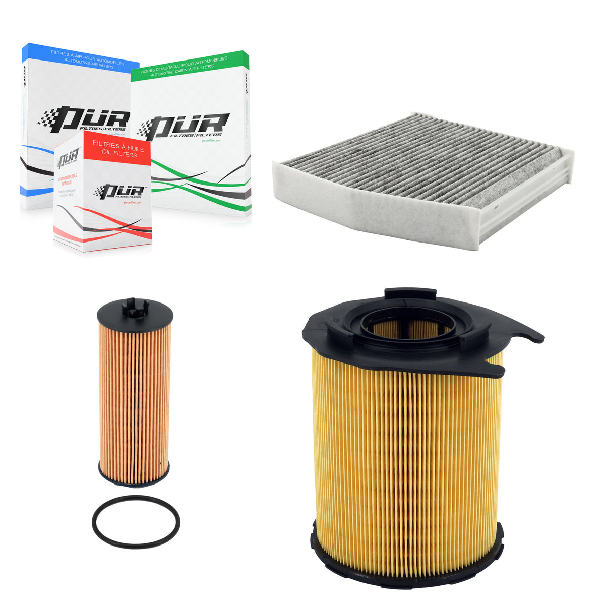 1x Air + 1x Cabin + 1x Engine Cartridge Oil Filter (3 Total) Kit For Mercedes-Benz CLA45 KFM-104776