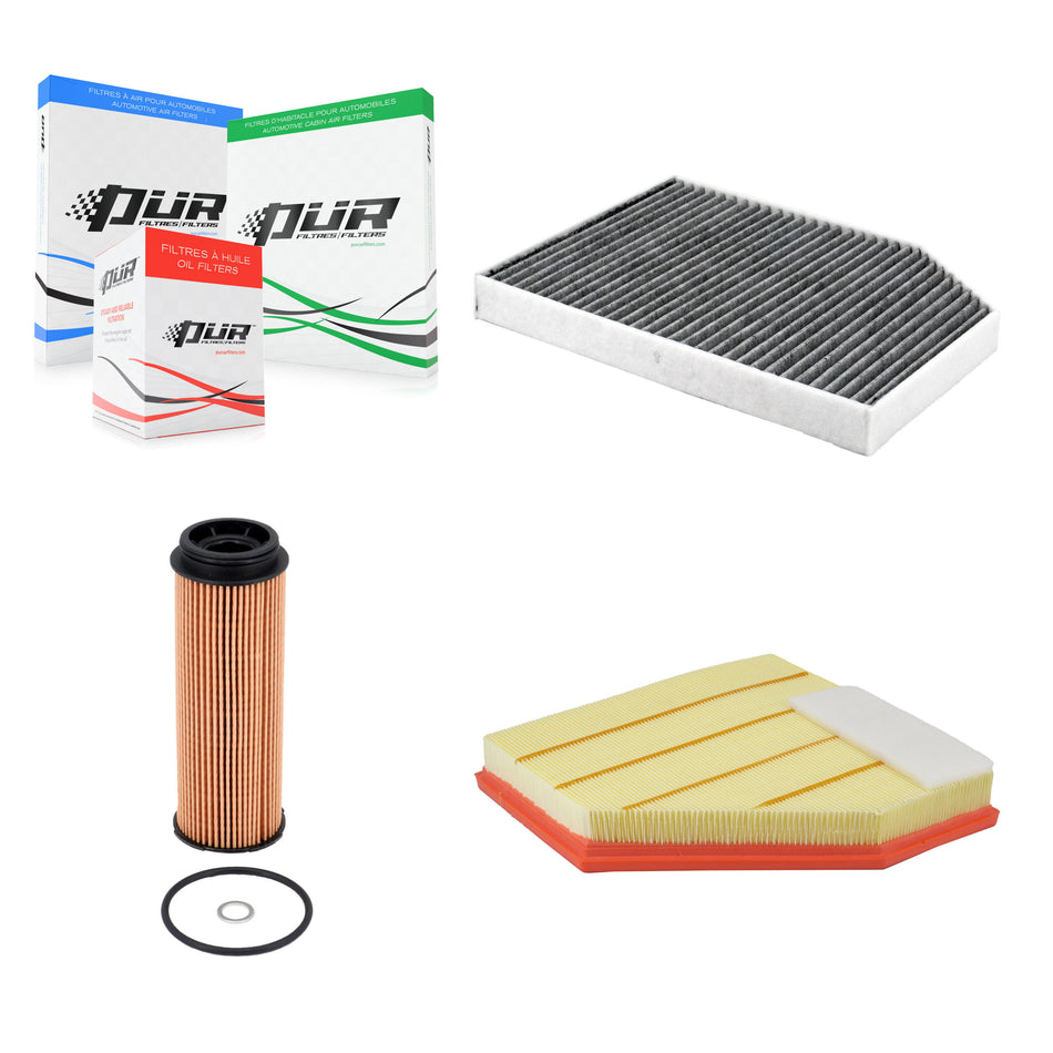1x Air + 1x Cabin + 1x Engine Cartridge Oil Filter (3 Total) Kit For BMW M440i xDrive KFM-104780