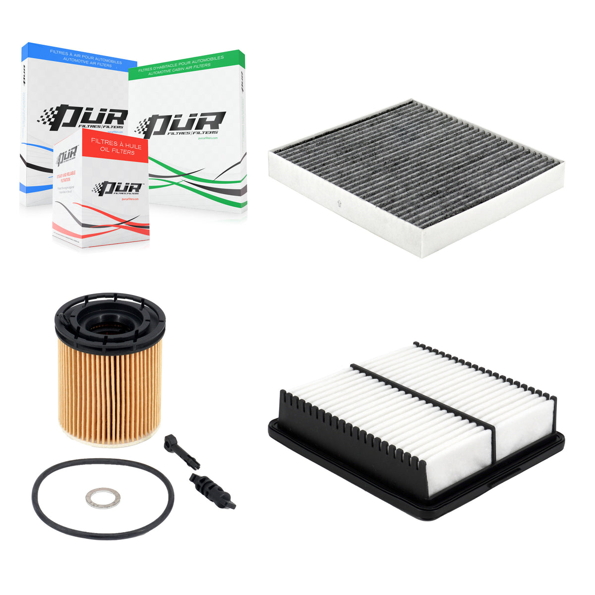 1x Air + 1x Cabin + 1x Engine Cartridge Oil Filter (3 Total) Kit For Hyundai Elantra KFM-104782