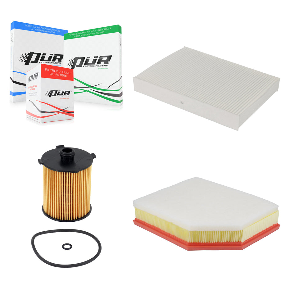 1x Air + 1x Cabin + 1x Engine Cartridge Oil Filter (3 Total) Kit For Volvo XC60 S60 KFM-104786