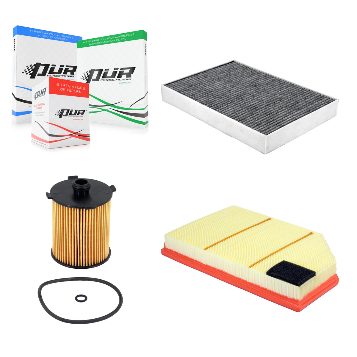 1x Air + 1x Cabin + 1x Engine Cartridge Oil Filter (3 Total) Kit For Volvo S60 KFM-104789