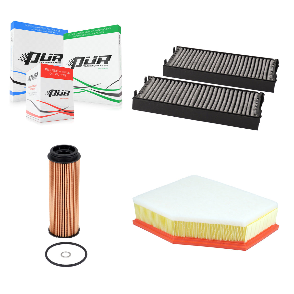 1x Air + 1x Cabin + 1x Engine Cartridge Oil Filter (3 Total) Kit For 2019 BMW X5 3.0L KFM-104792