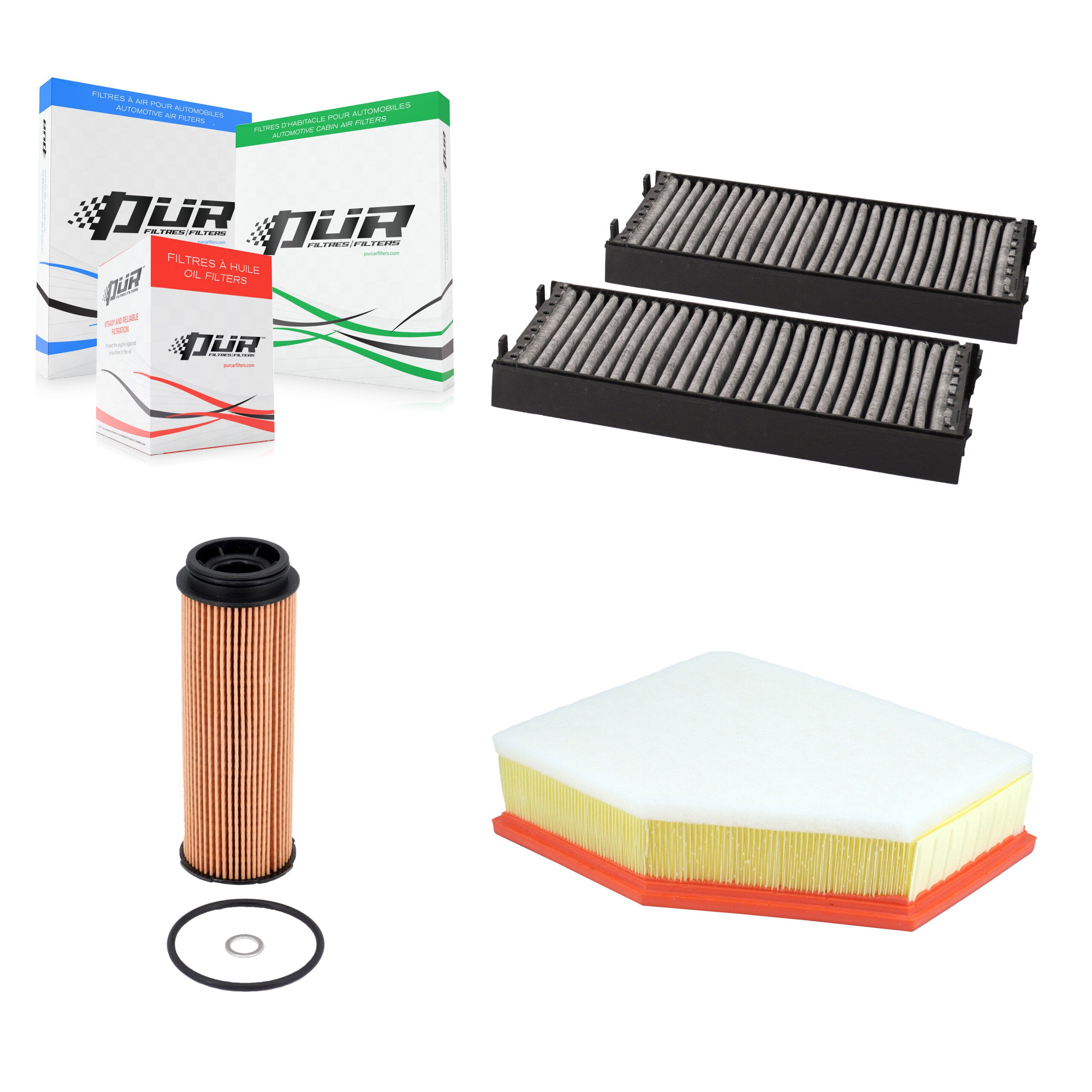 1x Air + 1x Cabin + 1x Engine Cartridge Oil Filter (3 Total) Kit For 2019 BMW X5 3.0L KFM-104792