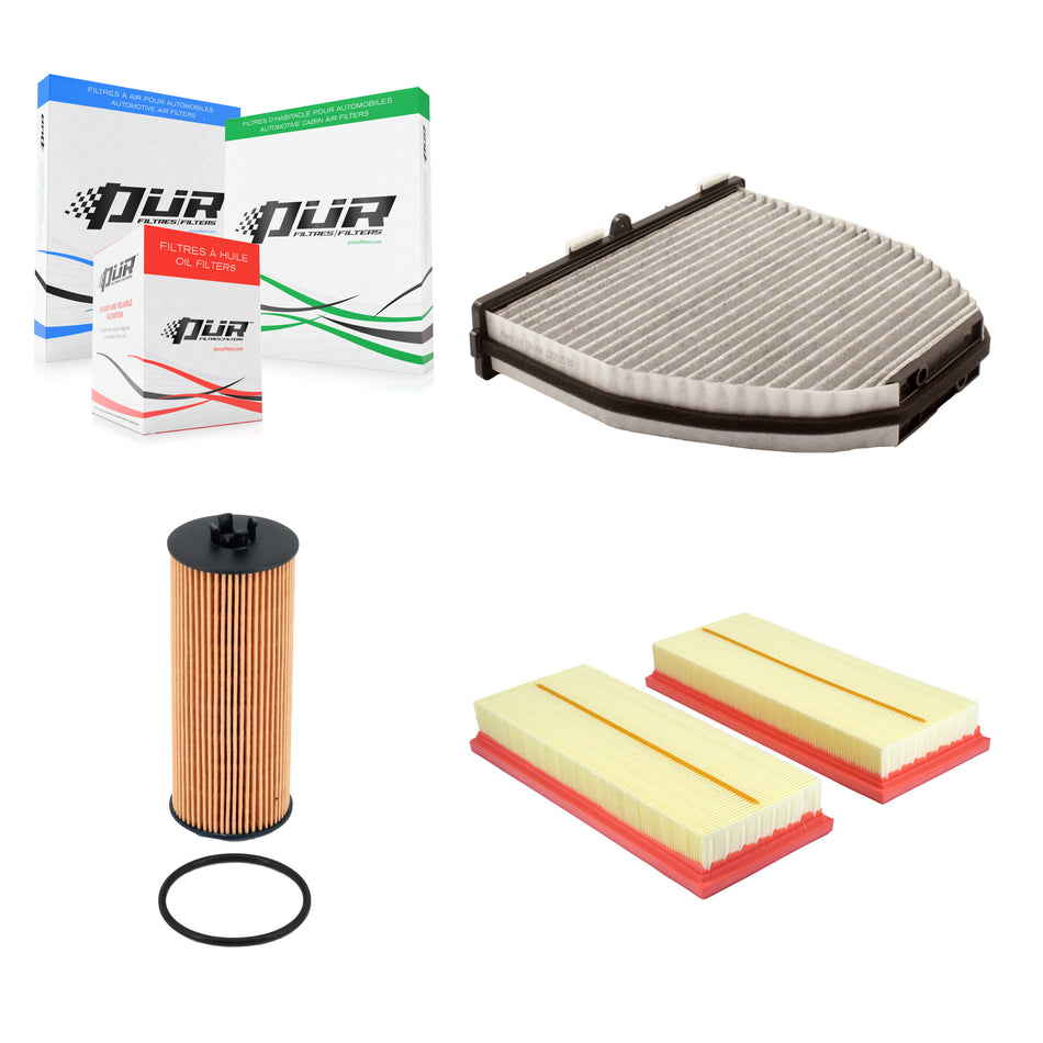 1x Air + 1x Cabin + 1x Engine Cartridge Oil Filter (3 Total) Kit For Mercedes-Benz CLS550 KFM-104800