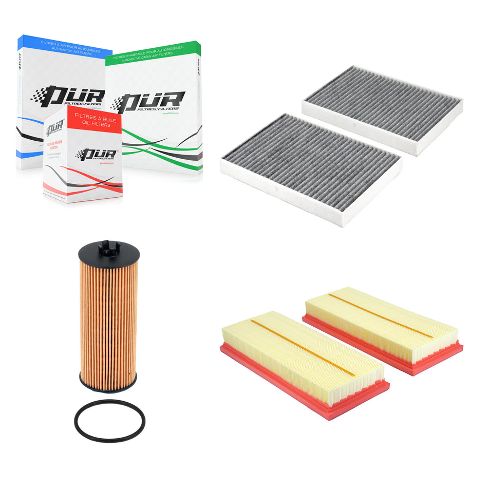 1x Air + 1x Cabin + 1x Engine Cartridge Oil Filter (3 Total) Kit For Mercedes-Benz S550 KFM-104801