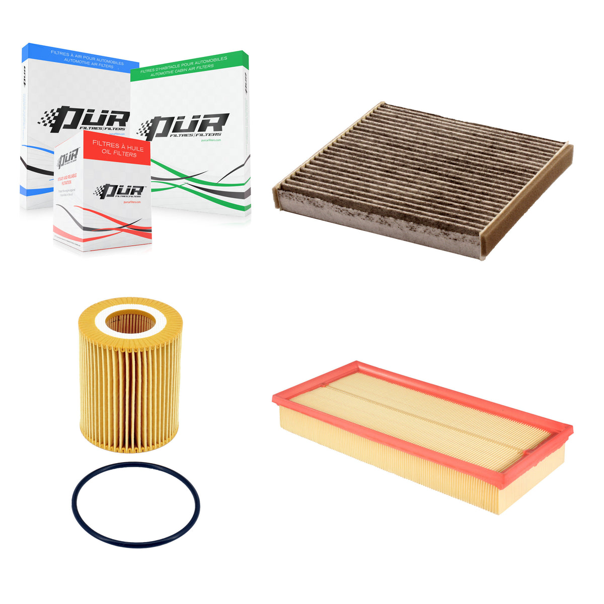 1x Air + 1x Cabin + 1x Engine Cartridge Oil Filter (3 Total) Kit For Land Rover Range KFM-104803