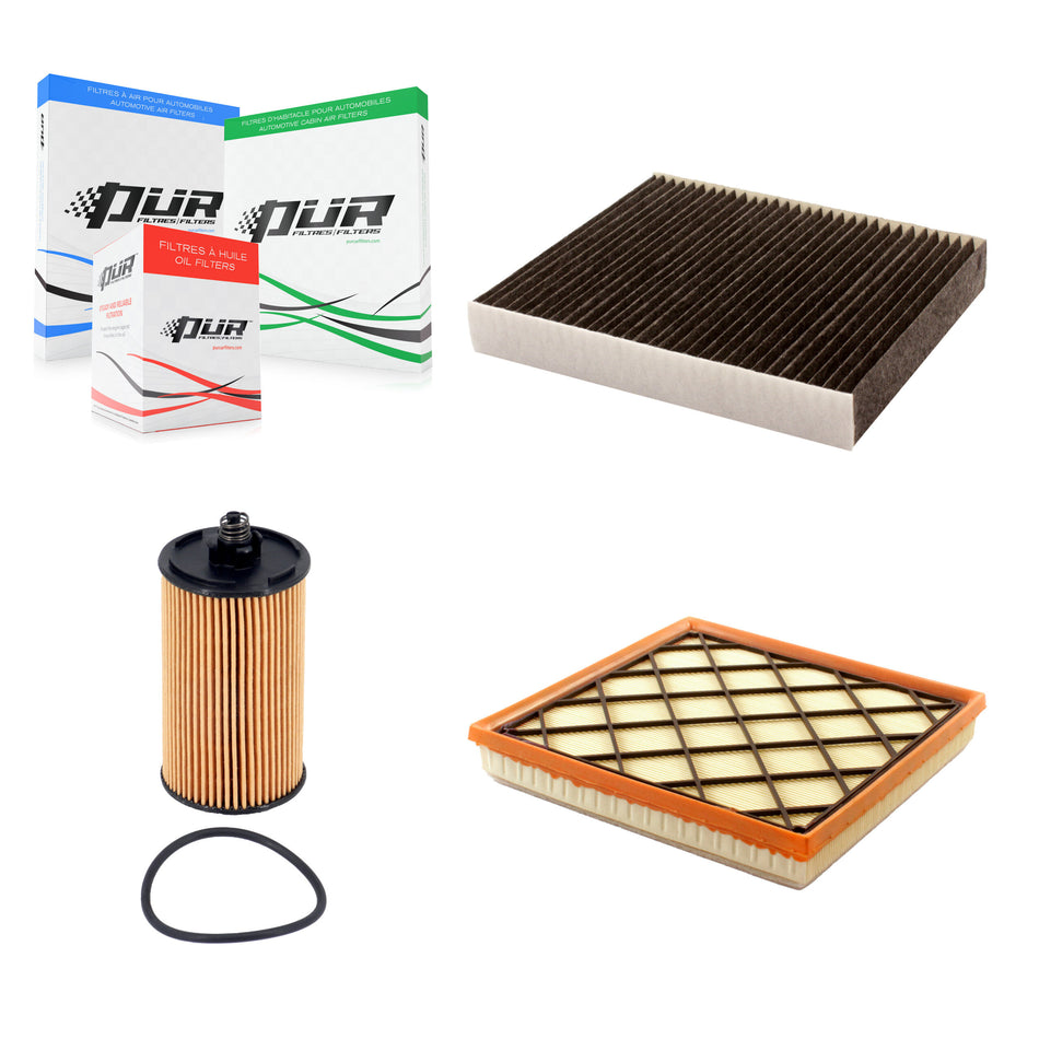 1x Air + 1x Cabin + 1x Engine Cartridge Oil Filter (3 Total) Kit For Chevrolet Cruze 1.8L KFM-104805