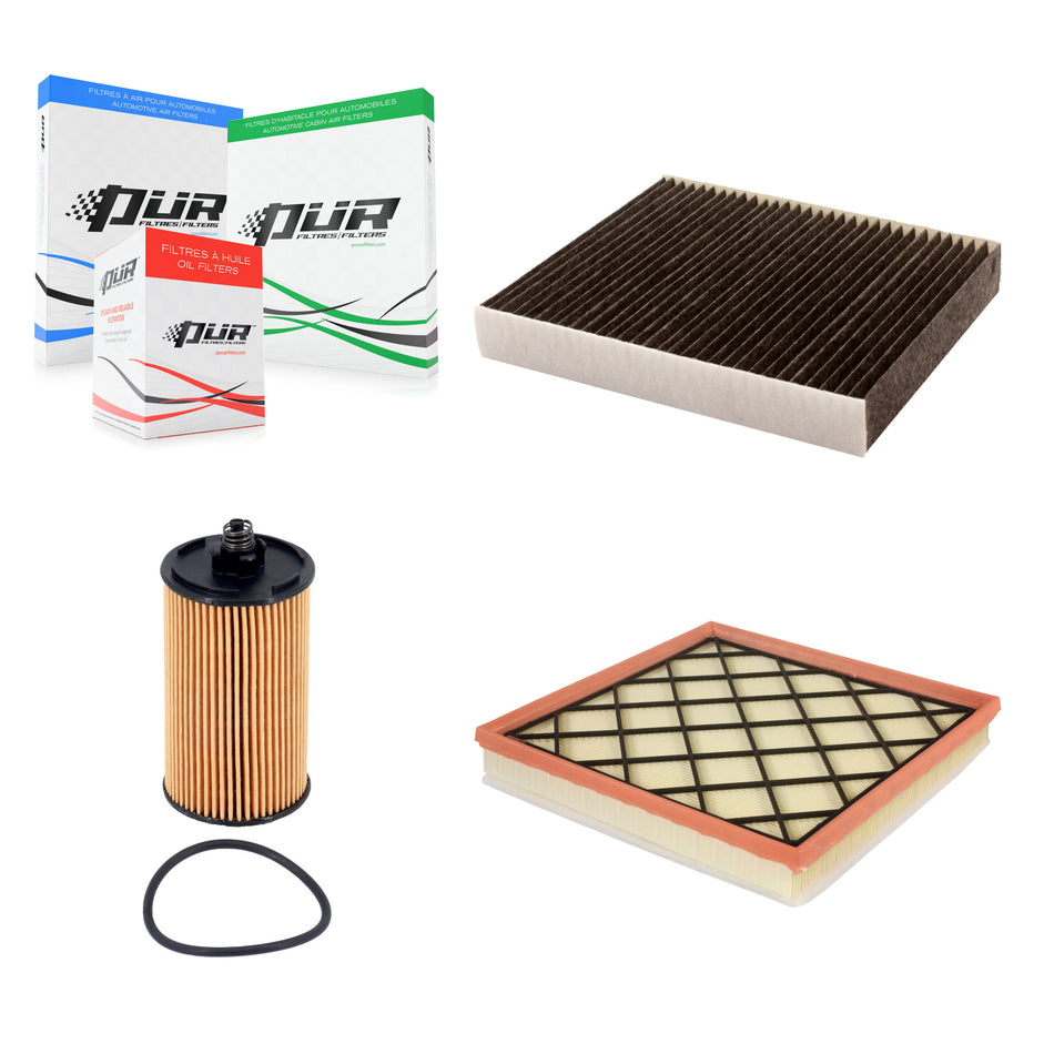 1x Air + 1x Cabin + 1x Engine Cartridge Oil Filter (3 Total) Kit For Chevrolet Cruze KFM-104806