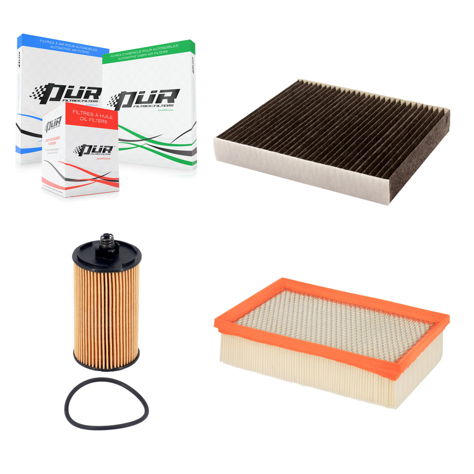 1x Air + 1x Cabin + 1x Engine Cartridge Oil Filter (3 Total) Kit For Buick Encore Trax KFM-104808