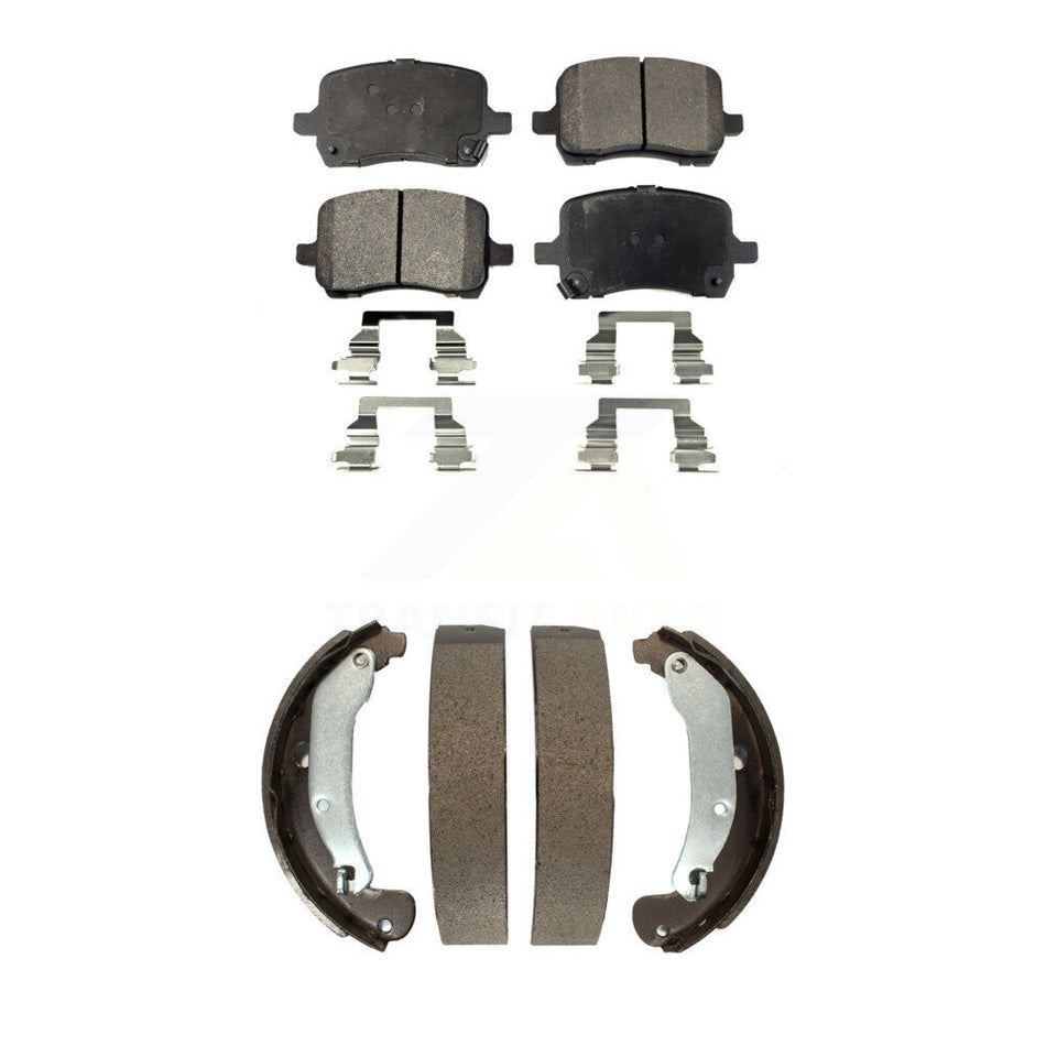 Front Rear Semi-Metallic Brake Pads And Drum Shoes Kit For Chevrolet Cobalt Saturn Ion HHR Pontiac Pursuit KFN-100003
