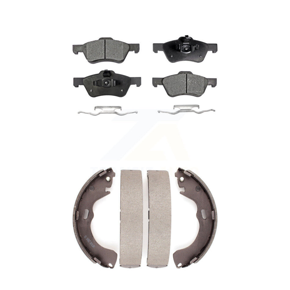 Front Rear Semi-Metallic Brake Pads And Drum Shoes Kit For Ford Escape Mazda Tribute Mercury Mariner KFN-100009