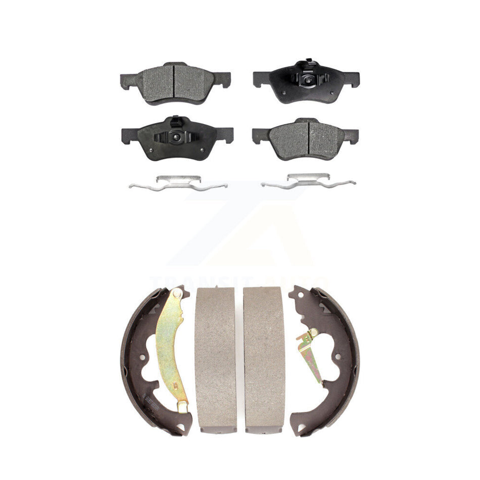 Front Rear Semi-Metallic Brake Pads And Drum Shoes Kit For Ford Escape Mercury Mariner Mazda Tribute KFN-100010