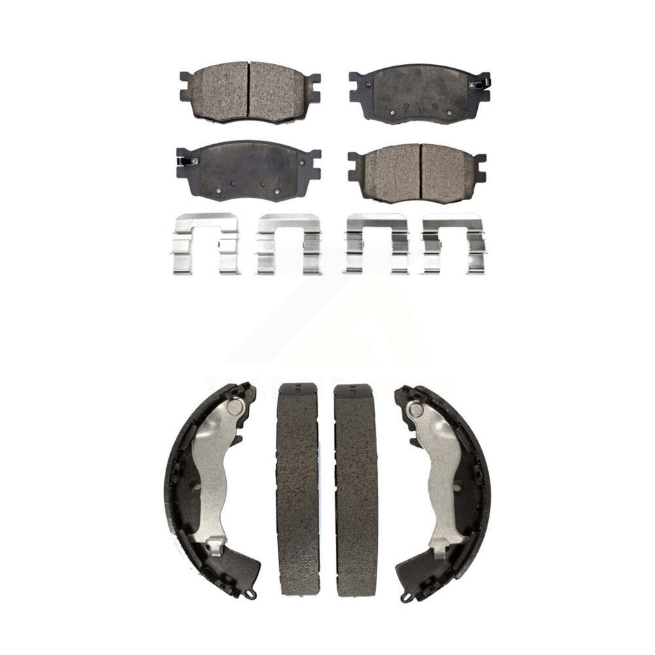 Front Rear Semi-Metallic Brake Pads And Drum Shoes Kit For Hyundai Accent Kia Rio Rio5 KFN-100017