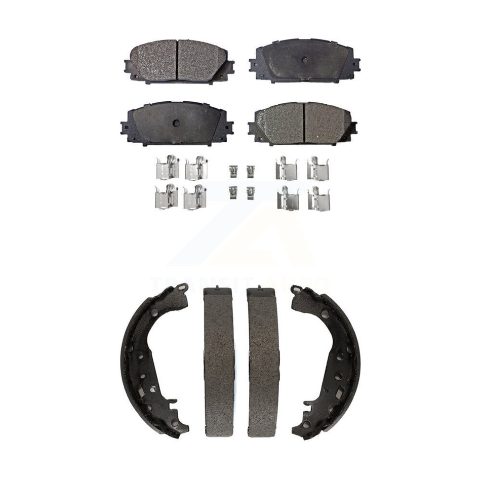 Front Rear Semi-Metallic Brake Pads And Drum Shoes Kit For Toyota Yaris KFN-100022