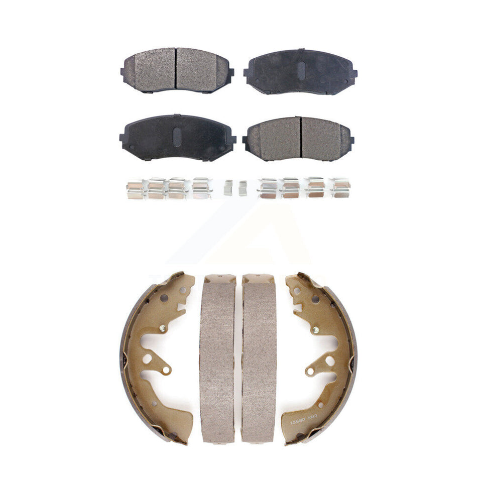 Front Rear Semi-Metallic Brake Pads And Drum Shoes Kit For 2006-2008 Suzuki Grand Vitara KFN-100024