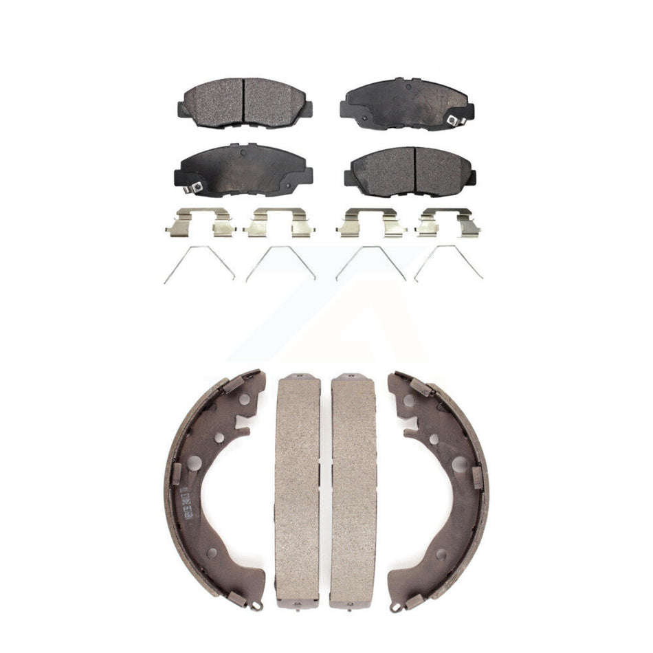 Front Rear Semi-Metallic Brake Pads And Drum Shoes Kit For Honda Civic KFN-100042