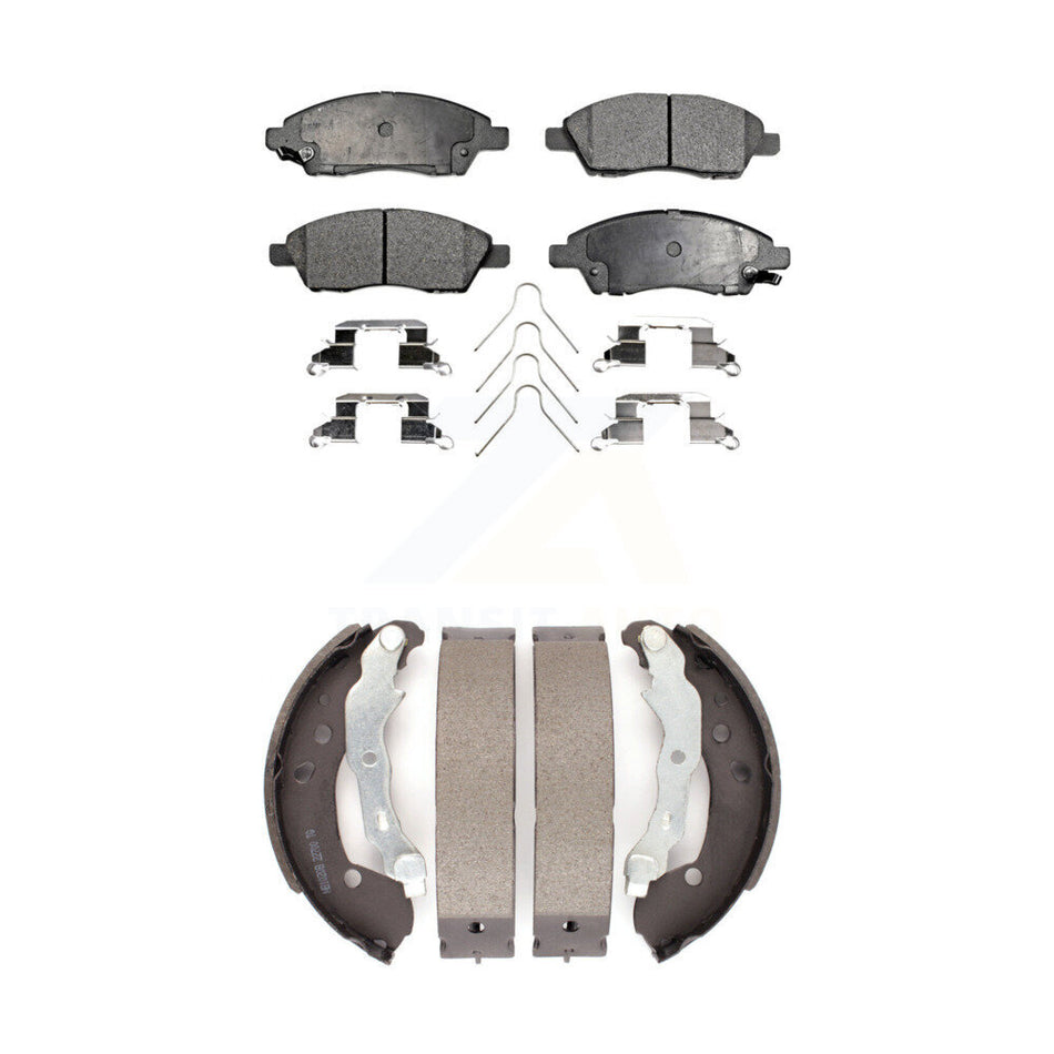 Front Rear Semi-Metallic Brake Pads And Drum Shoes Kit For Nissan Versa Note Micra KFN-100043
