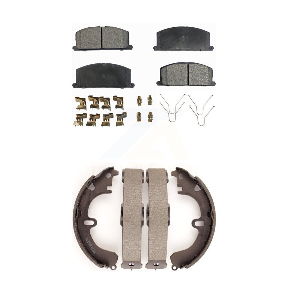 Front Rear Semi-Metallic Brake Pads And Drum Shoes Kit For Toyota Corolla Celica Camry Tercel KFN-100045