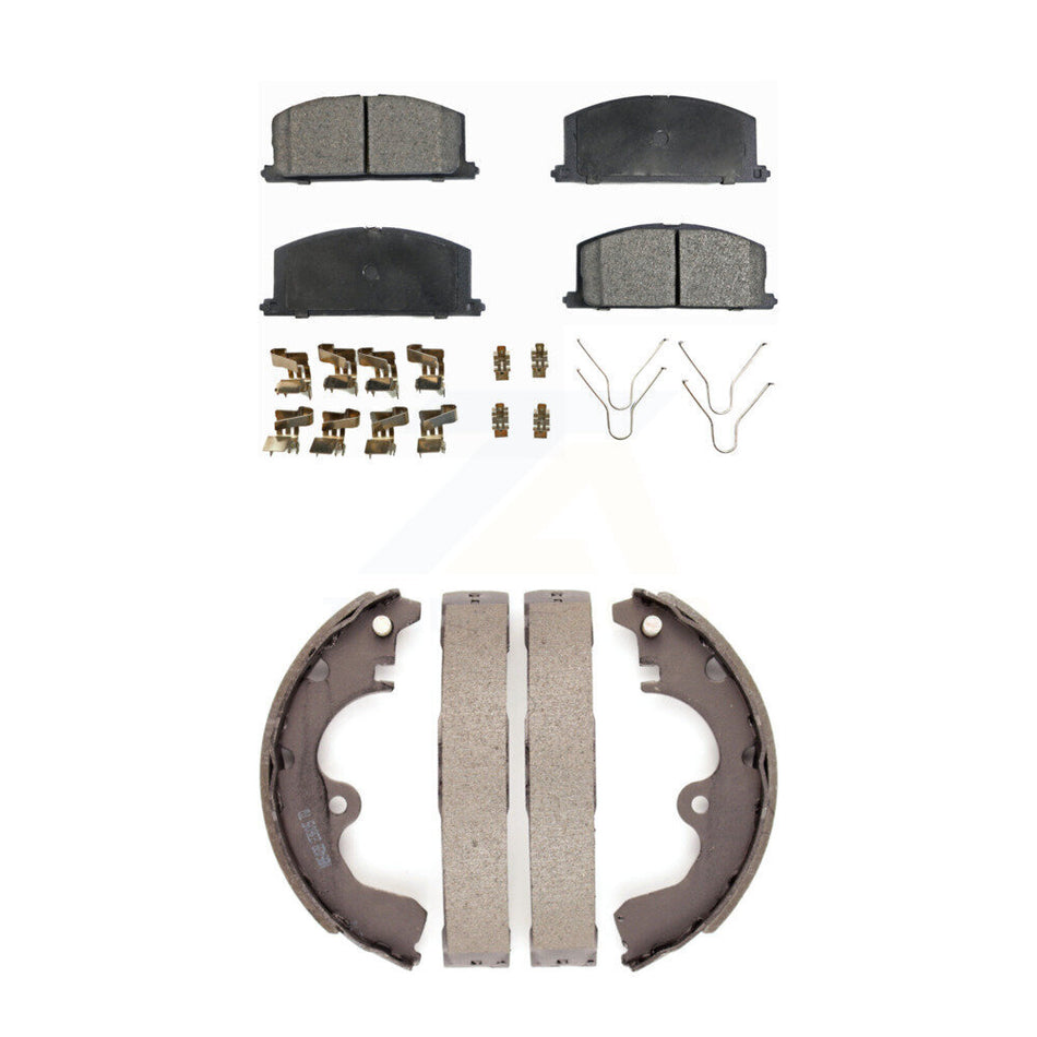 Front Rear Semi-Metallic Brake Pads And Drum Shoes Kit For Toyota Tercel Paseo KFN-100047