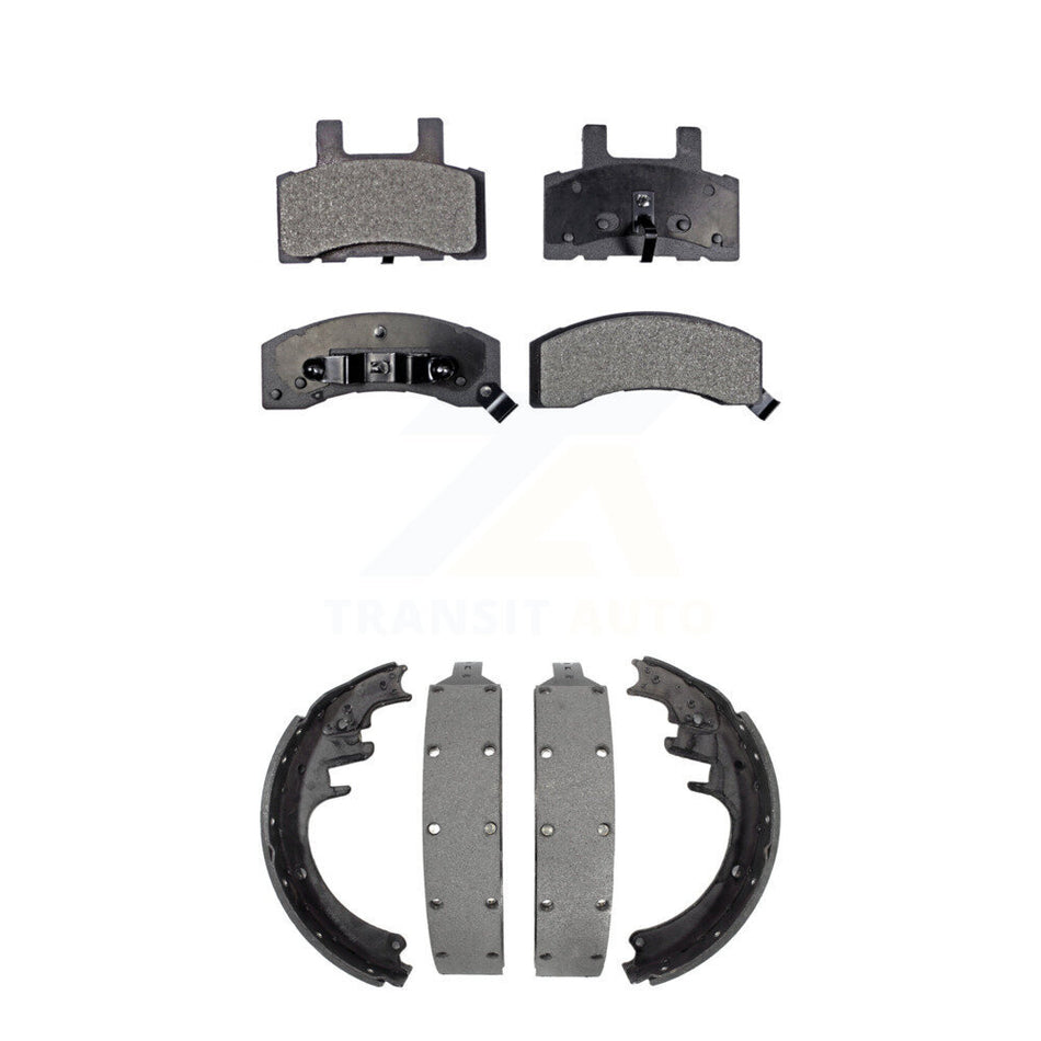Front Rear Semi-Metallic Brake Pads And Drum Shoes Kit For Chevrolet Dodge Ram 2500 K2500 C2500 K1500 Suburban GMC C1500 C3500 K3500 KFN-100057