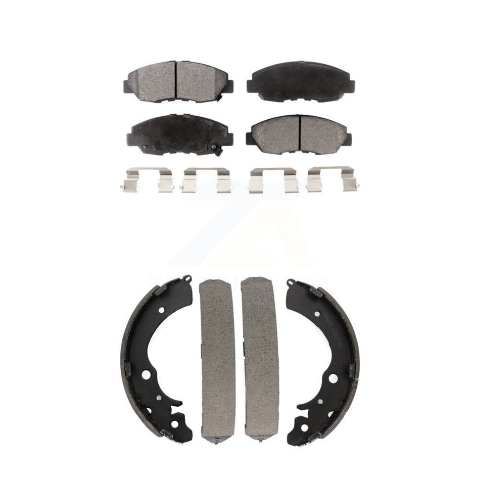 Front Rear Semi-Metallic Brake Pads And Drum Shoes Kit For Honda Accord KFN-100066