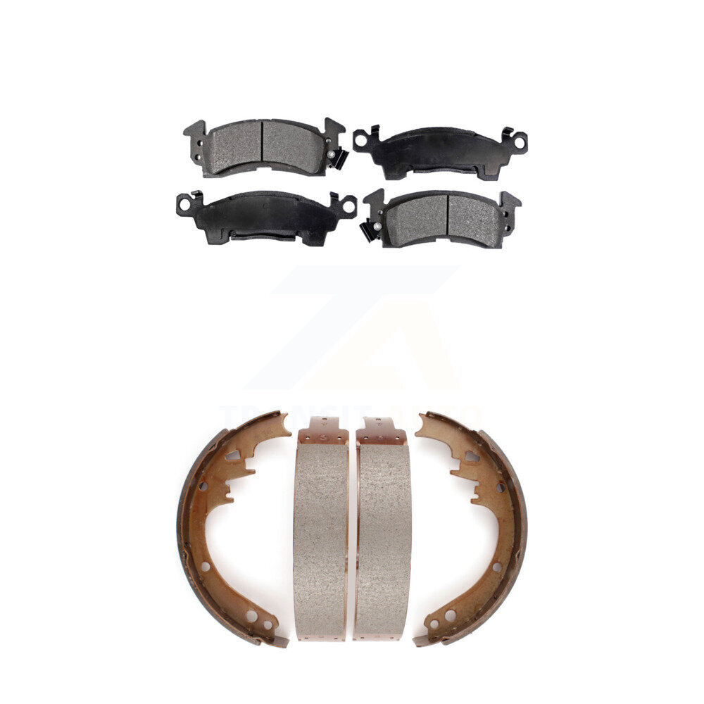 Front Rear Semi-Metallic Brake Pads Drum Shoe Kit For Cadillac Chevrolet Caprice Buick 88 KFN-100085